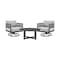 Armen Living Felicia and Argiope 3 Piece Patio Outdoor Swivel Seating Set in Black Aluminum 840254332621 - alternate 1